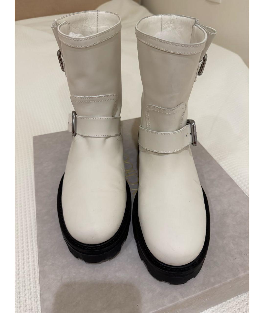 JIMMY CHOO Белые кожаные ботинки, фото 3