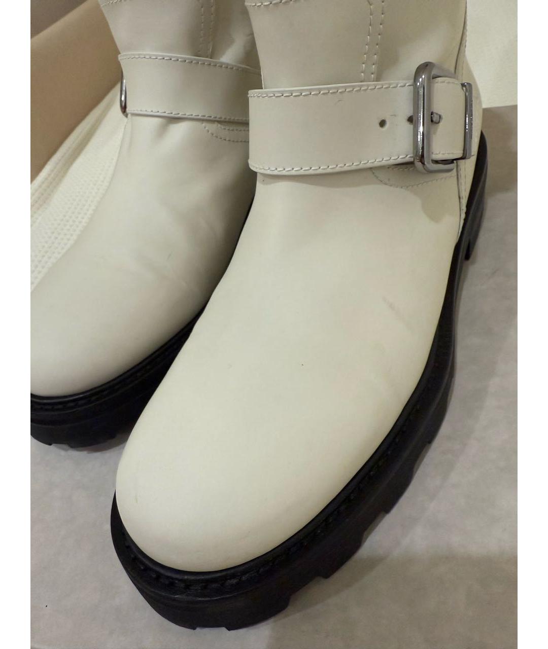 JIMMY CHOO Белые кожаные ботинки, фото 5
