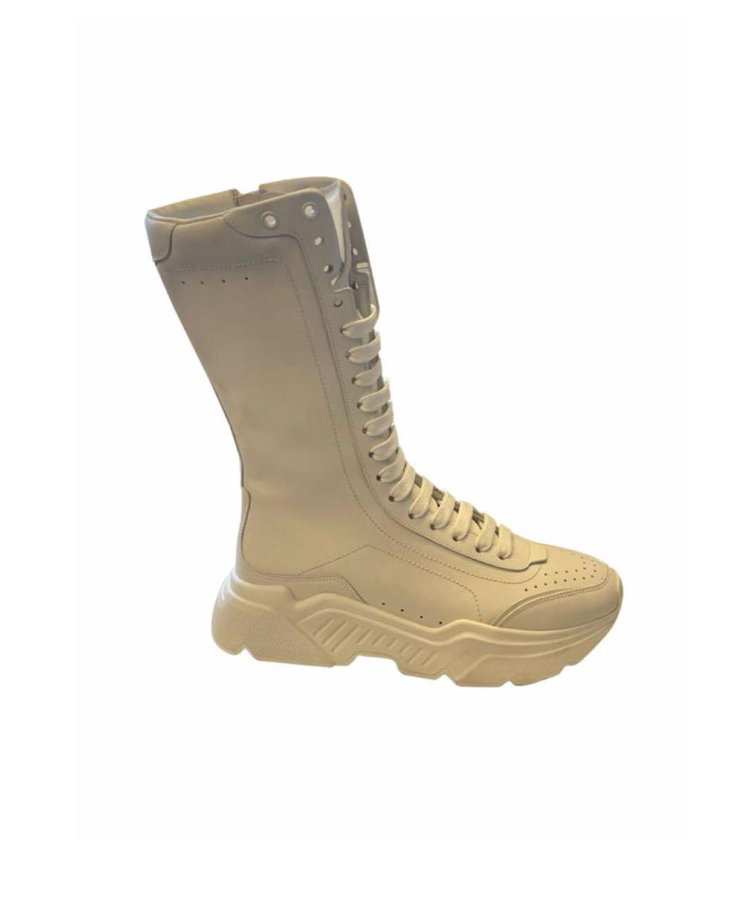 DOLCE&GABBANA Белые кожаные ботинки, фото 1