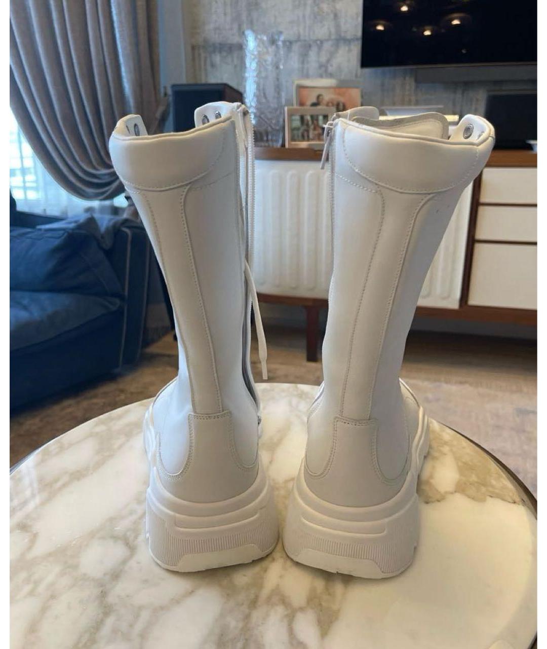 DOLCE&GABBANA Белые кожаные ботинки, фото 5