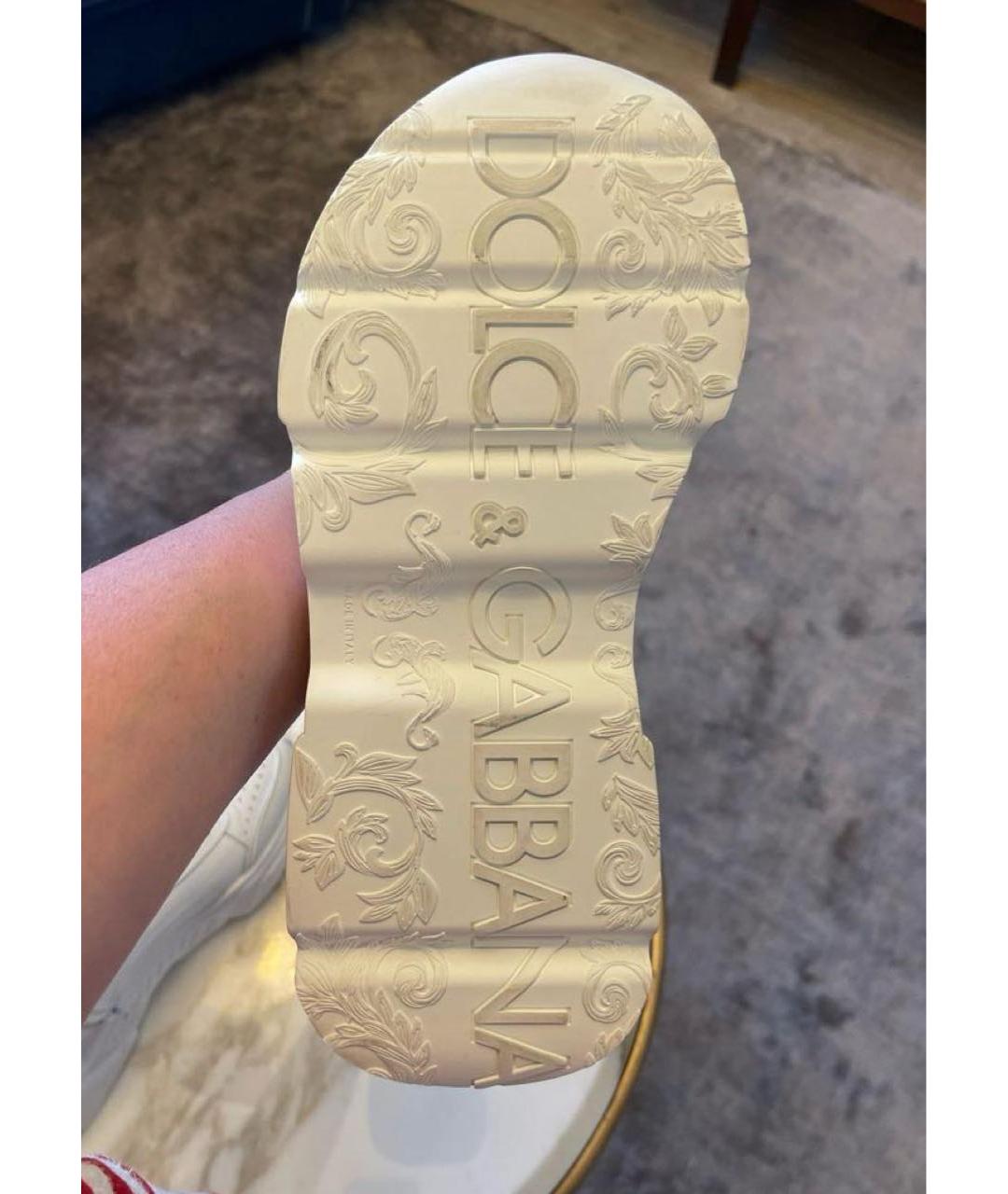 DOLCE&GABBANA Белые кожаные ботинки, фото 3