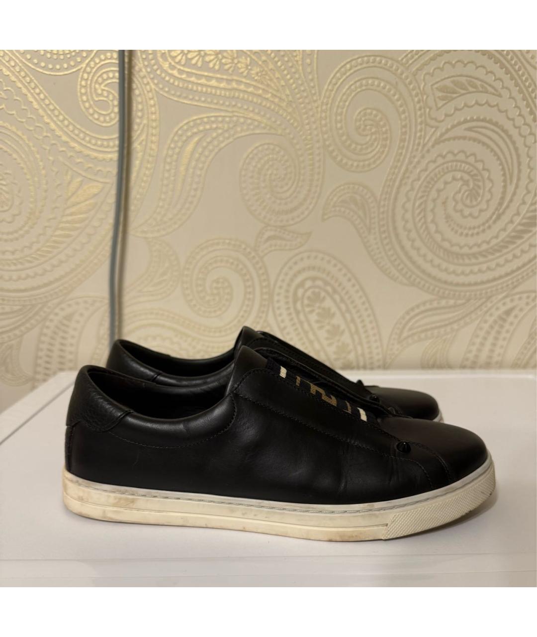 FENDI Черные кожаные лоферы, фото 6