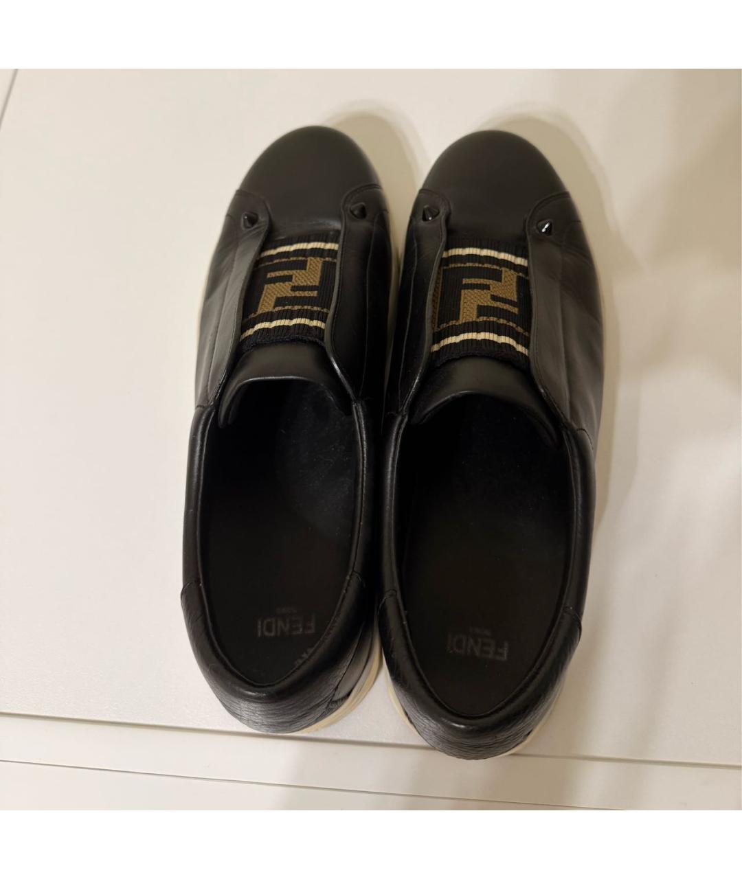 FENDI Черные кожаные лоферы, фото 3