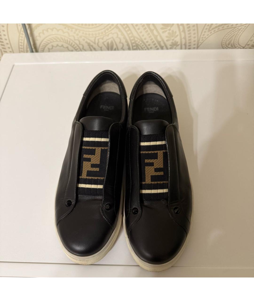 FENDI Черные кожаные лоферы, фото 2