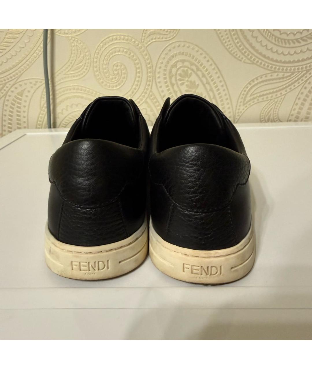 FENDI Черные кожаные лоферы, фото 4