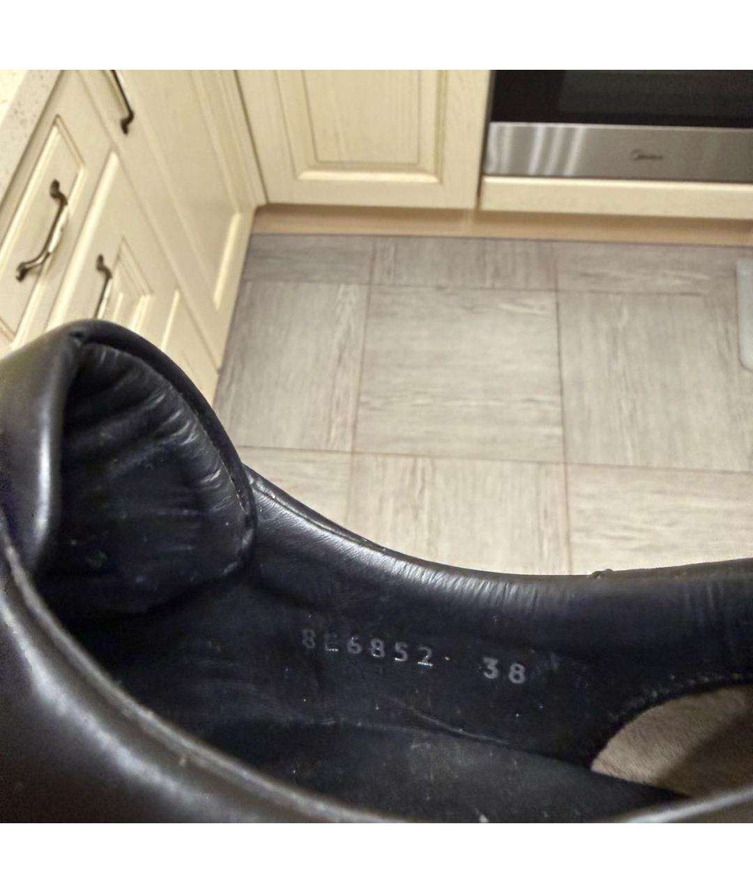 FENDI Черные кожаные лоферы, фото 5