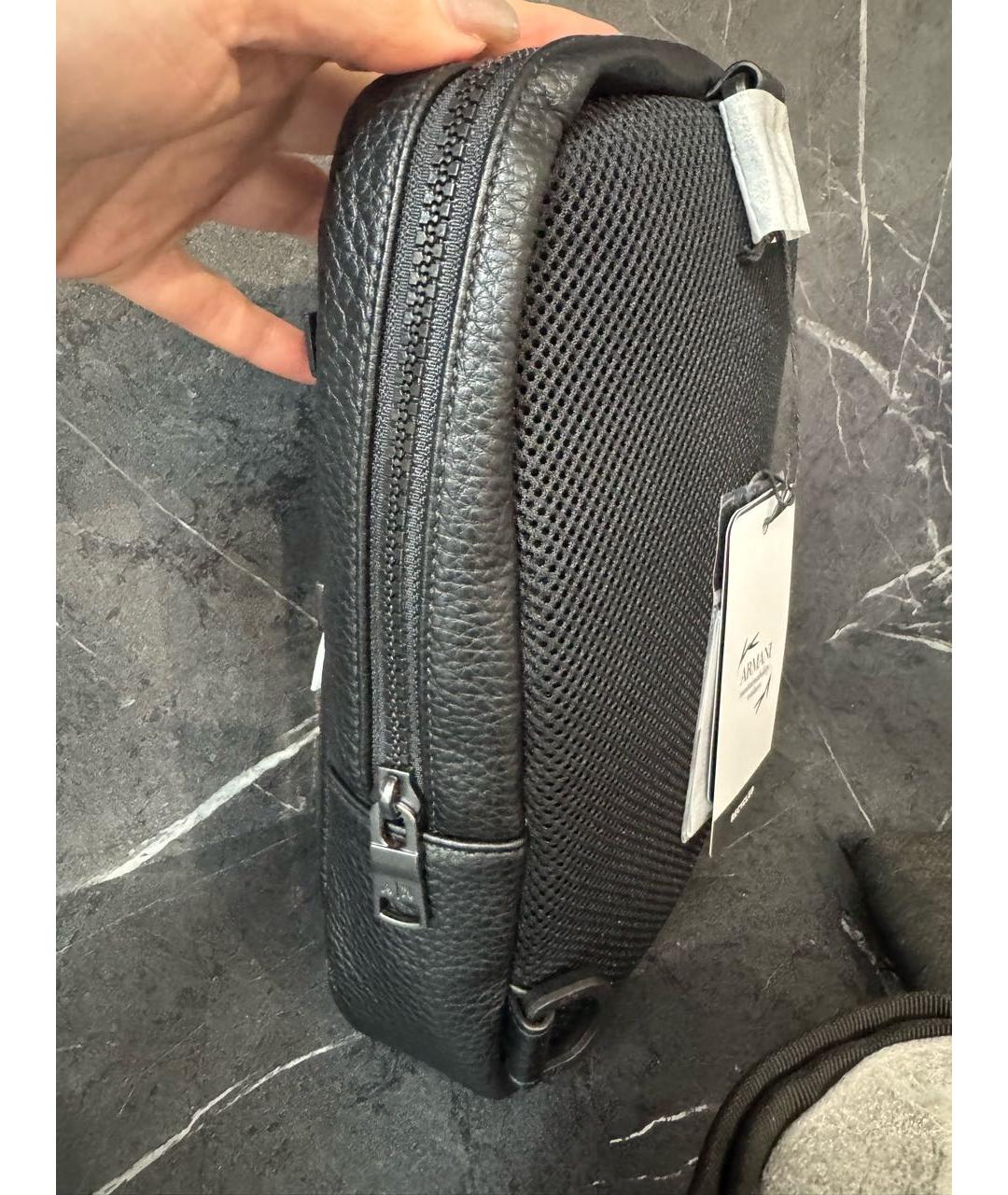 ARMANI EXCHANGE Черная сумка на плечо из искусственной кожи, фото 2