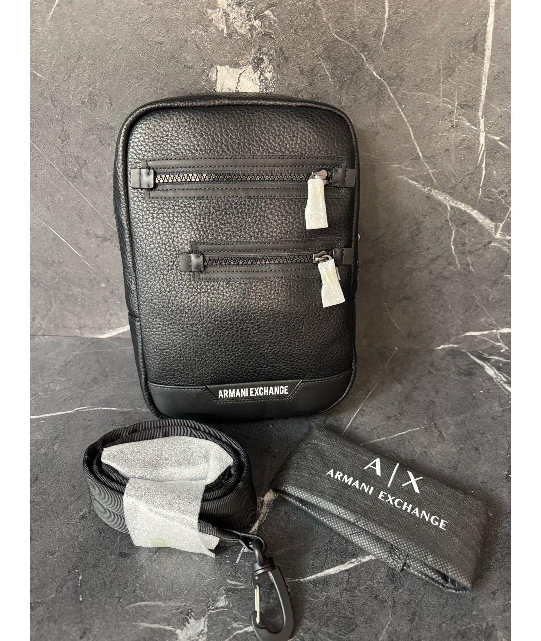 ARMANI EXCHANGE Черная сумка на плечо из искусственной кожи, фото 9