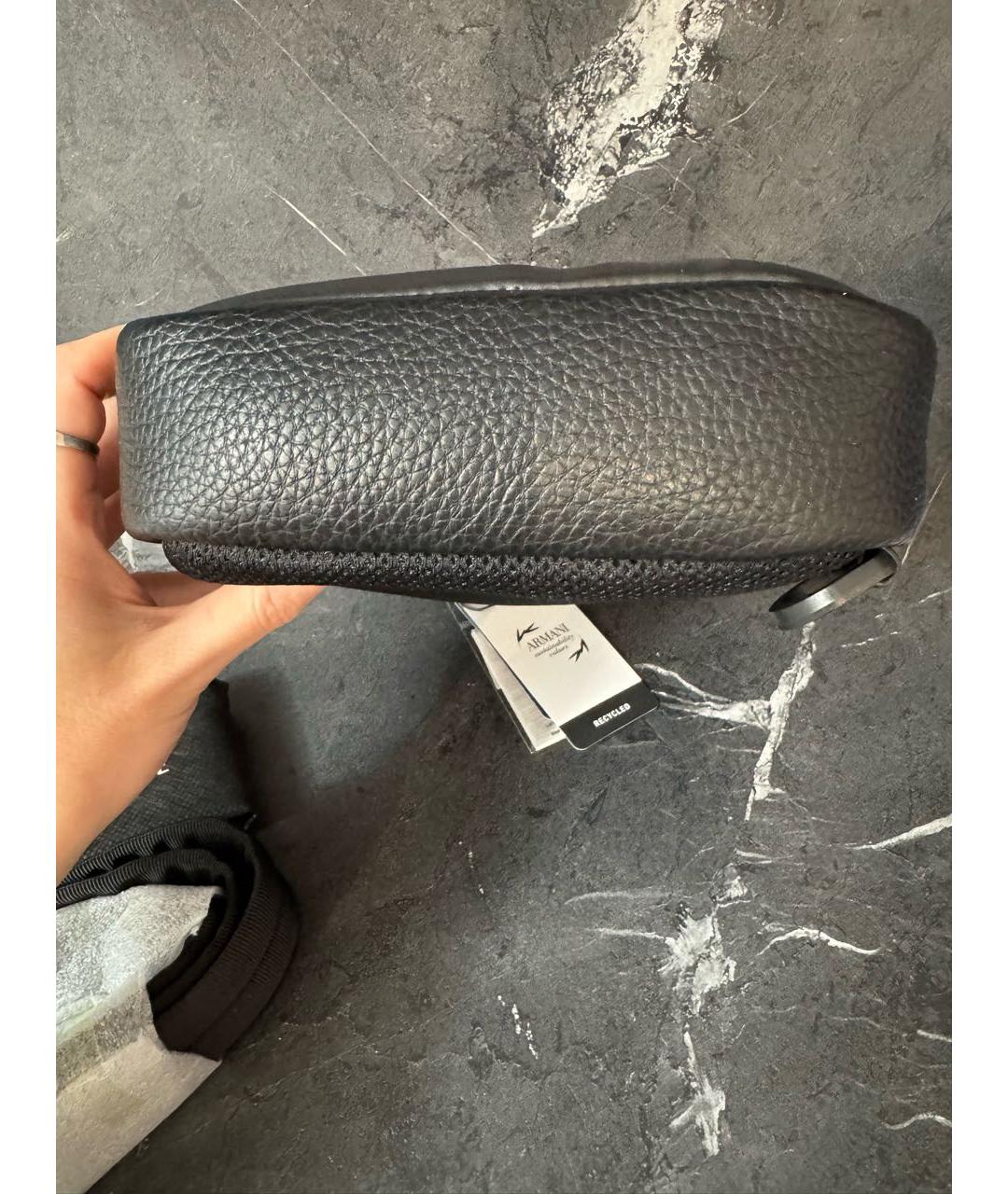 ARMANI EXCHANGE Черная сумка на плечо из искусственной кожи, фото 5