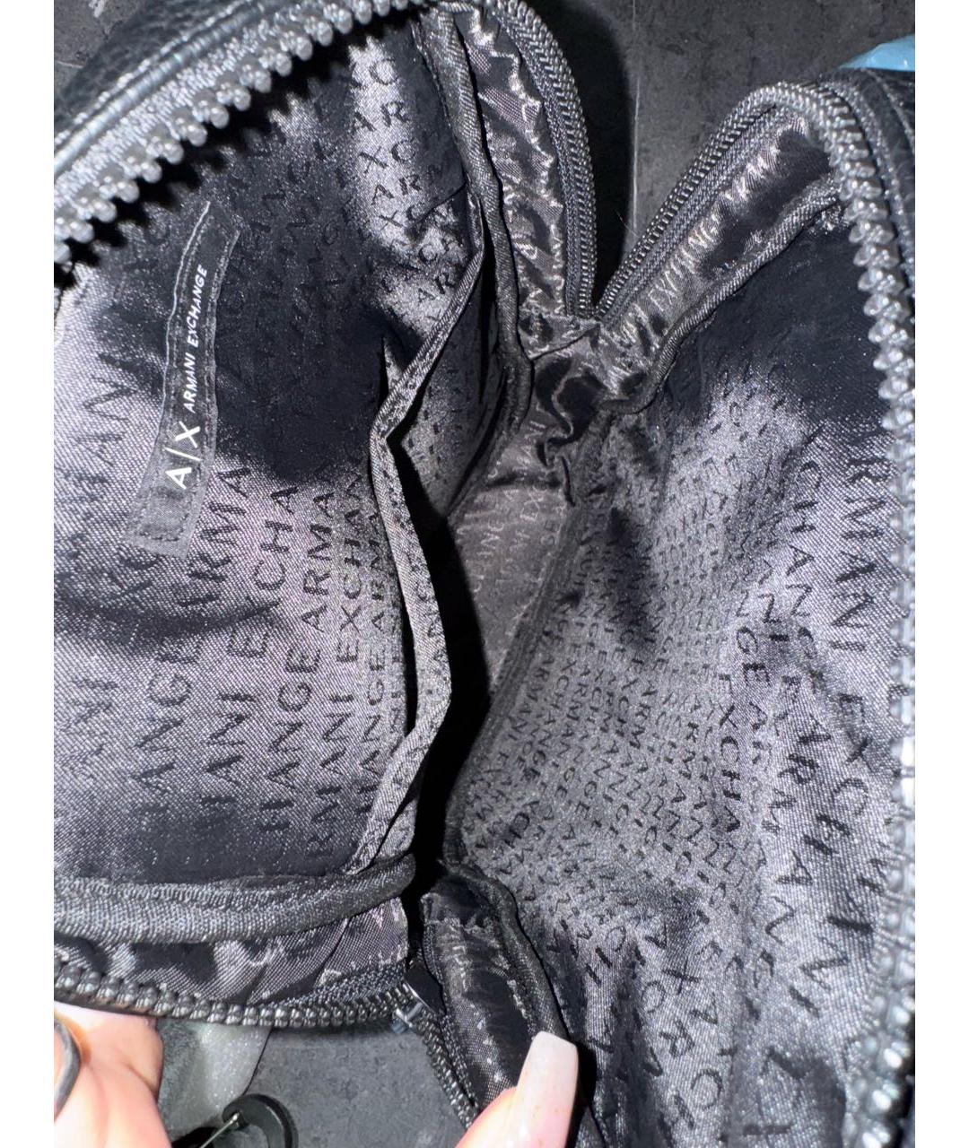 ARMANI EXCHANGE Черная сумка на плечо из искусственной кожи, фото 4