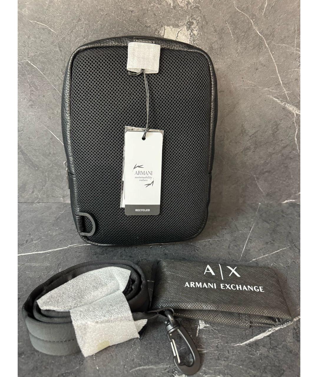 ARMANI EXCHANGE Черная сумка на плечо из искусственной кожи, фото 3