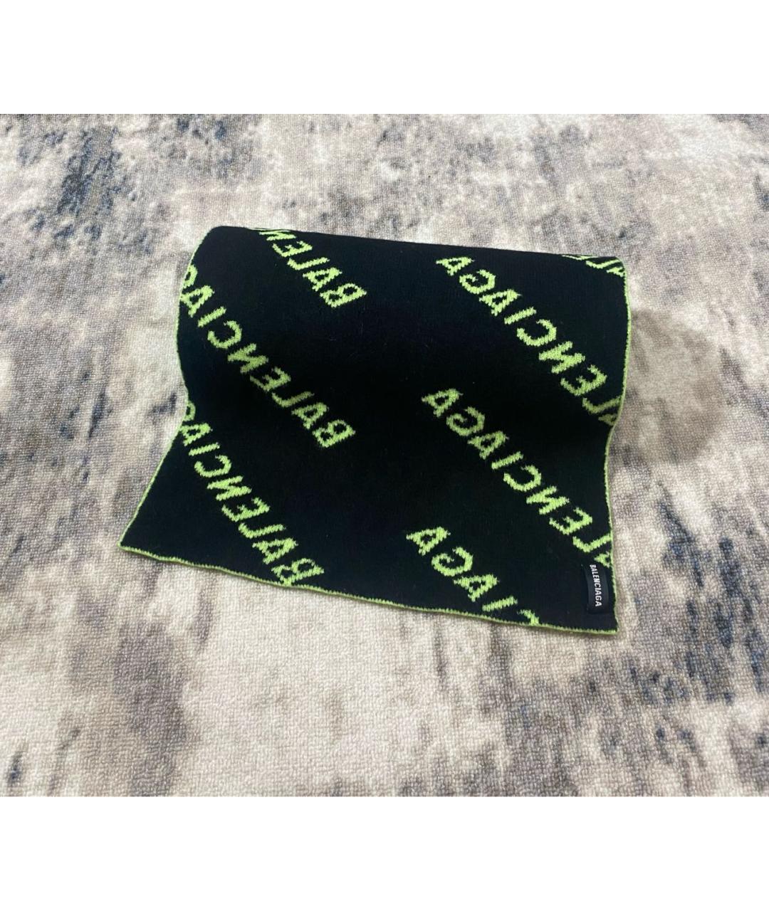 BALENCIAGA Салатовый шерстяной шарф, фото 4