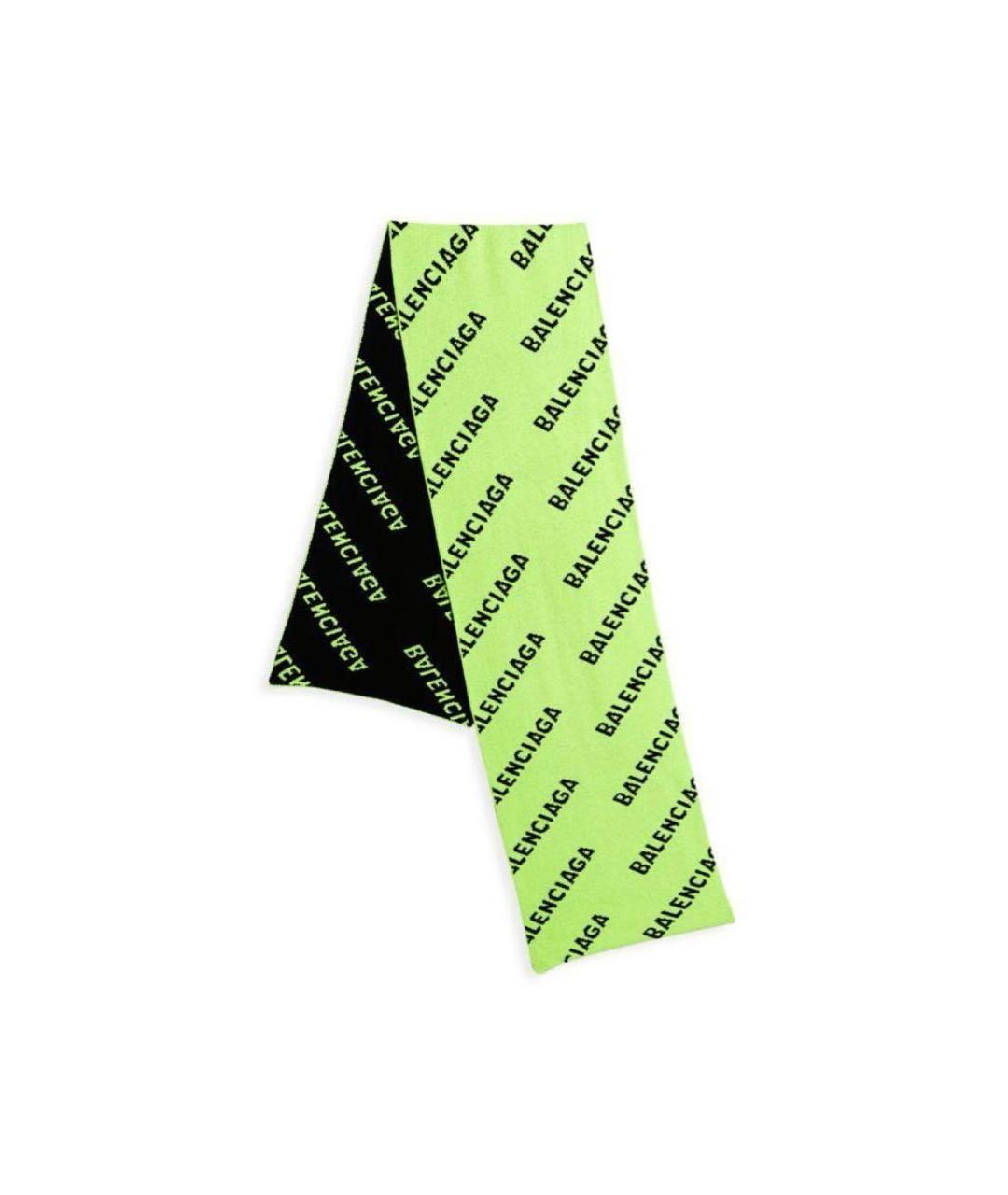 BALENCIAGA Салатовый шерстяной шарф, фото 2