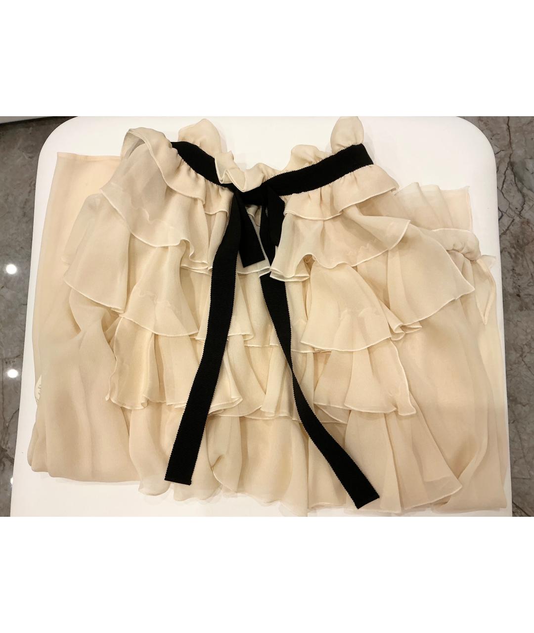 GUCCI Бежевая шелковая блузы, фото 2