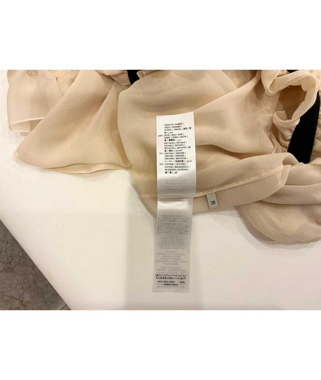 GUCCI Бежевая шелковая блузы, фото 4