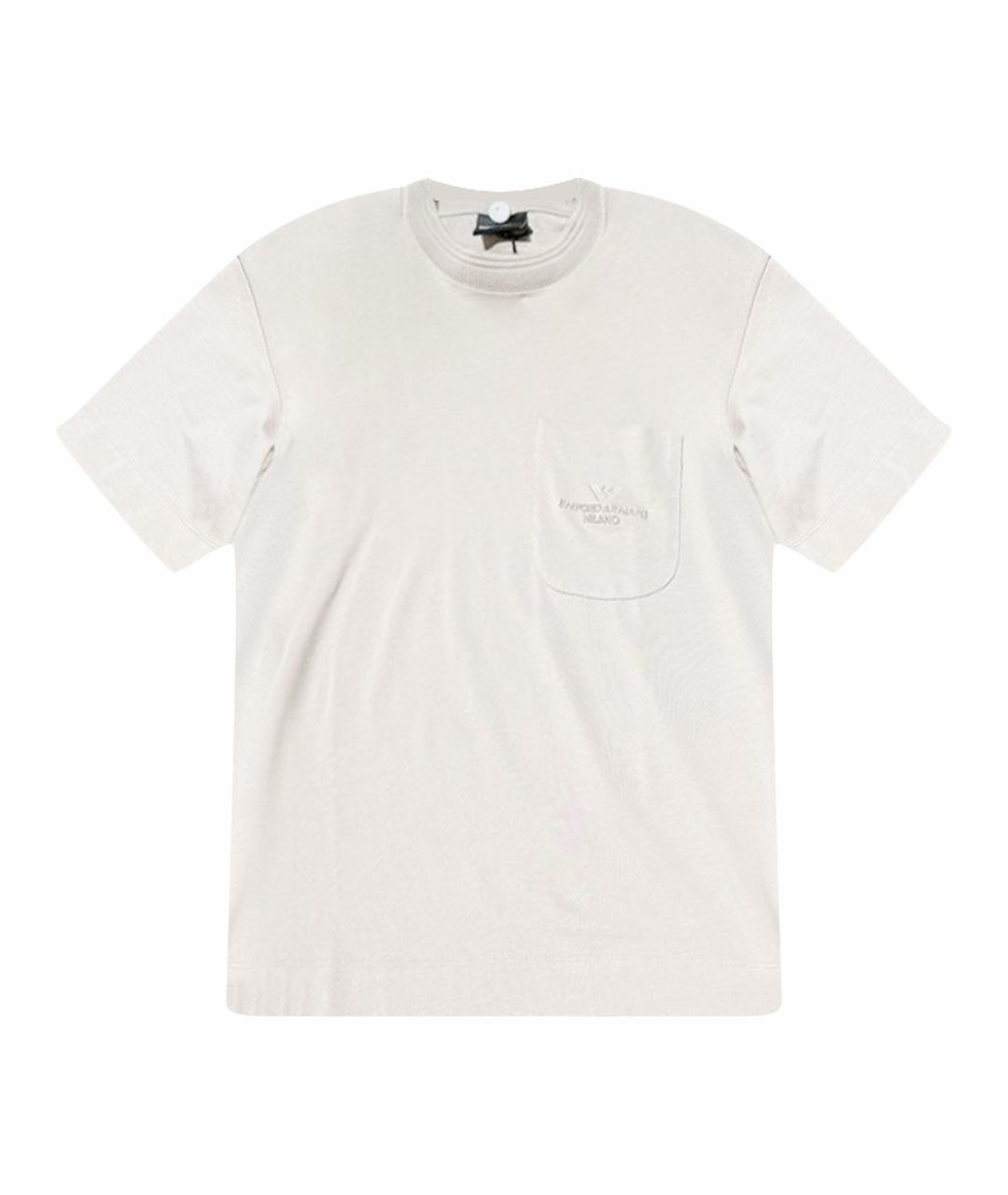 EMPORIO ARMANI Бежевая хлопковая футболка, фото 1