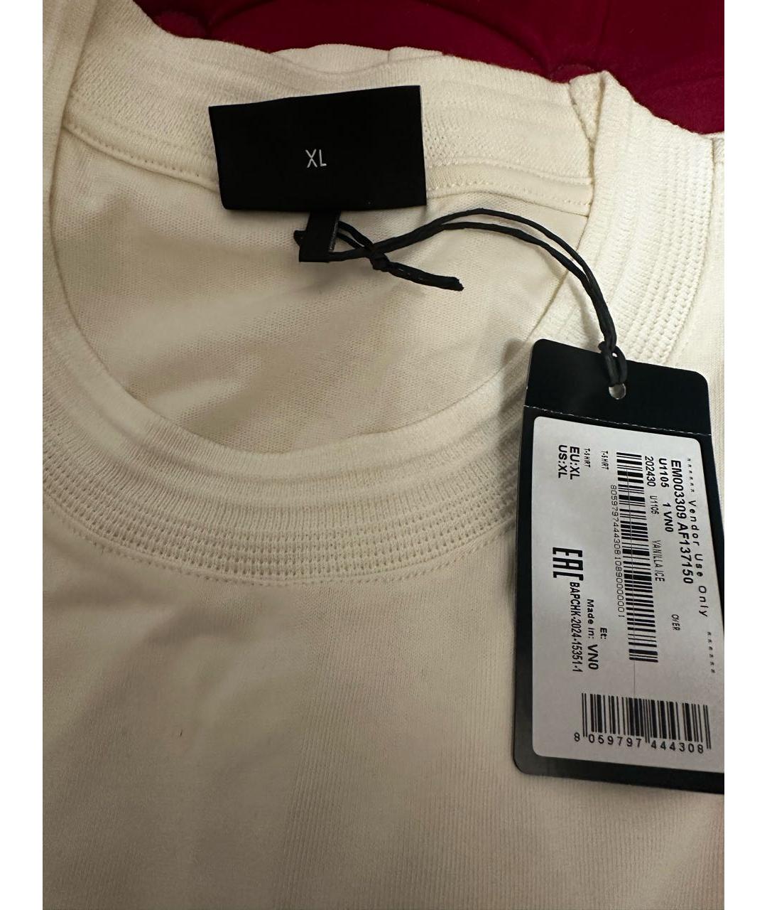 EMPORIO ARMANI Бежевая хлопковая футболка, фото 4