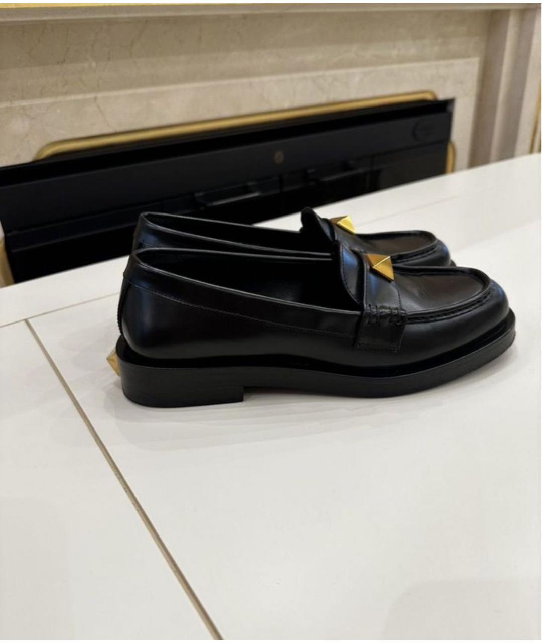 VALENTINO Черные кожаные лоферы, фото 5