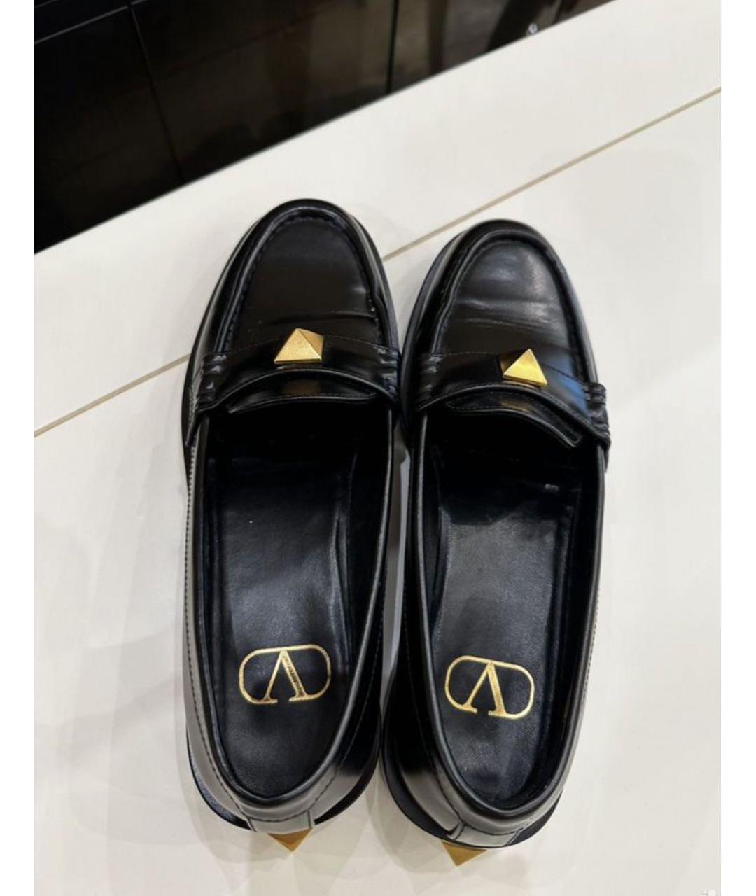 VALENTINO Черные кожаные лоферы, фото 4