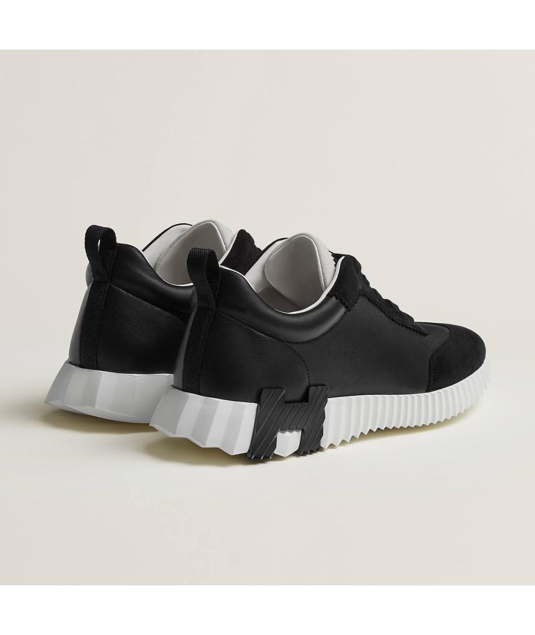 HERMES Черные кожаные низкие кроссовки / кеды, фото 6