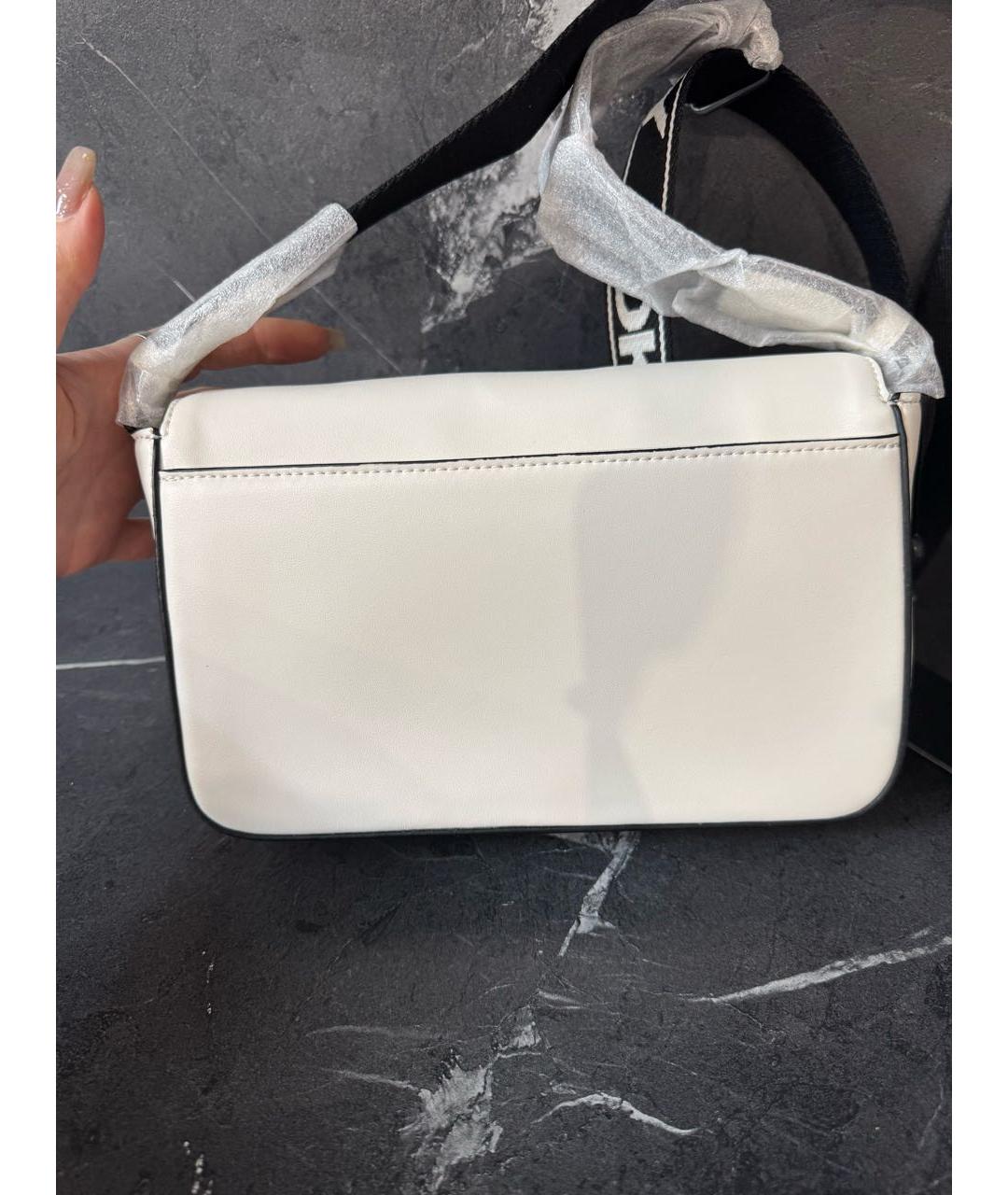 DKNY Белая кожаная сумка через плечо, фото 3