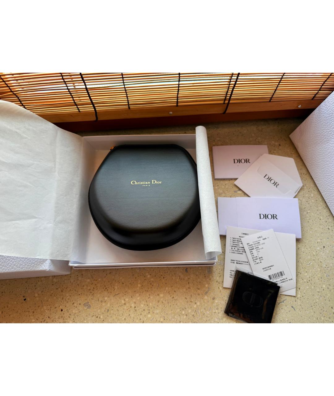 CHRISTIAN DIOR Черные пластиковые солнцезащитные очки, фото 4