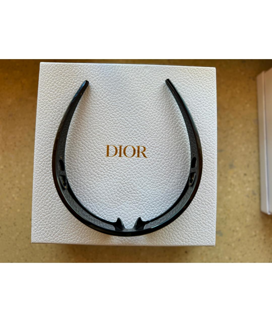 CHRISTIAN DIOR Черные пластиковые солнцезащитные очки, фото 6