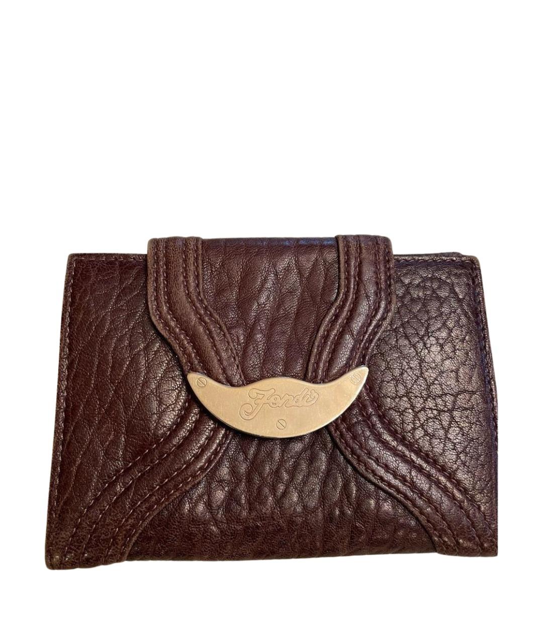 FENDI Коричневый кожаный кошелек, фото 1