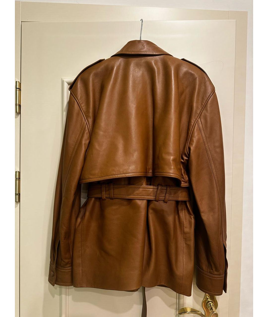 SAINT LAURENT Коричневая кожаная куртка, фото 2