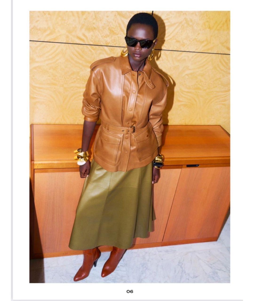 SAINT LAURENT Коричневая кожаная куртка, фото 5