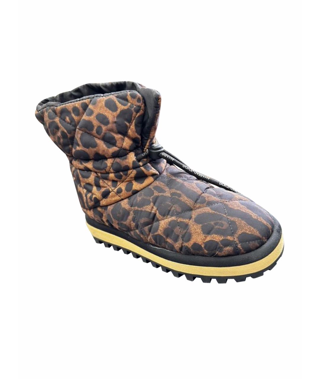 DOLCE&GABBANA Коричневые текстильные сапоги, фото 1