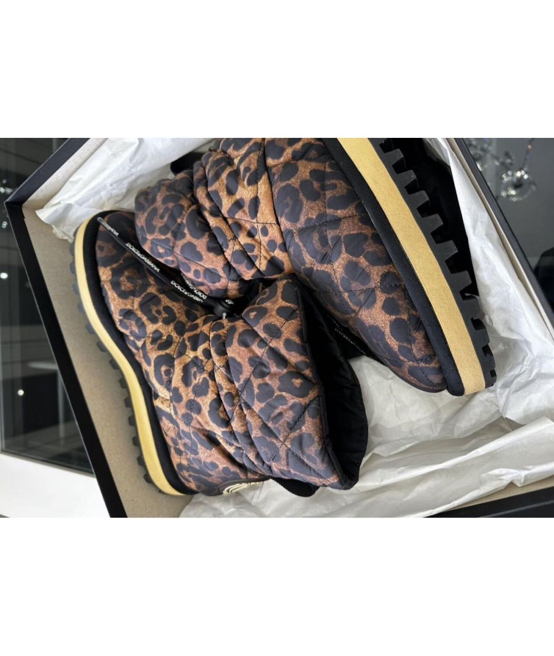 DOLCE&GABBANA Коричневые текстильные сапоги, фото 5