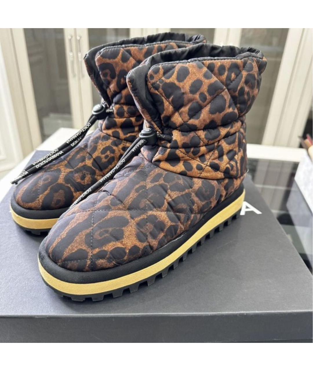 DOLCE&GABBANA Коричневые текстильные сапоги, фото 8