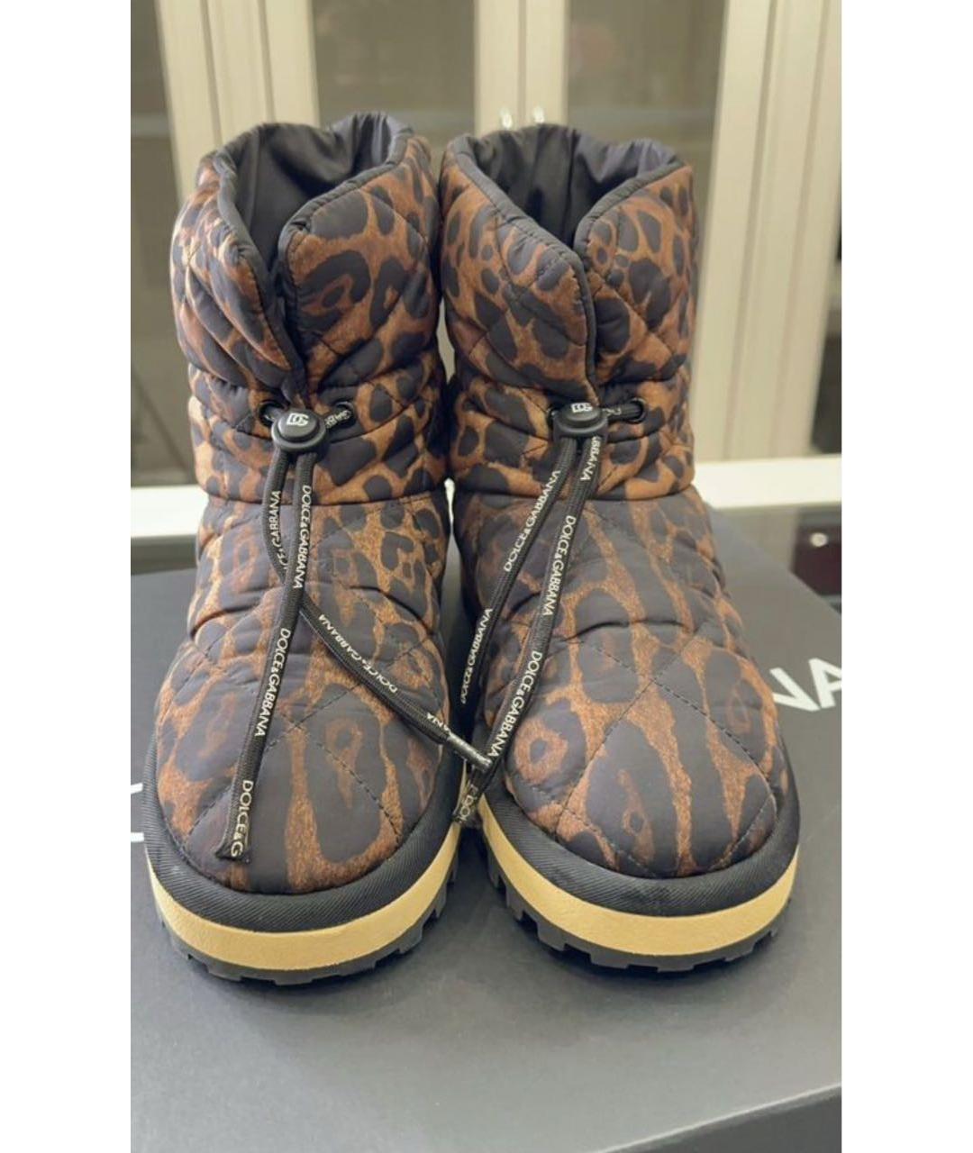 DOLCE&GABBANA Коричневые текстильные сапоги, фото 2