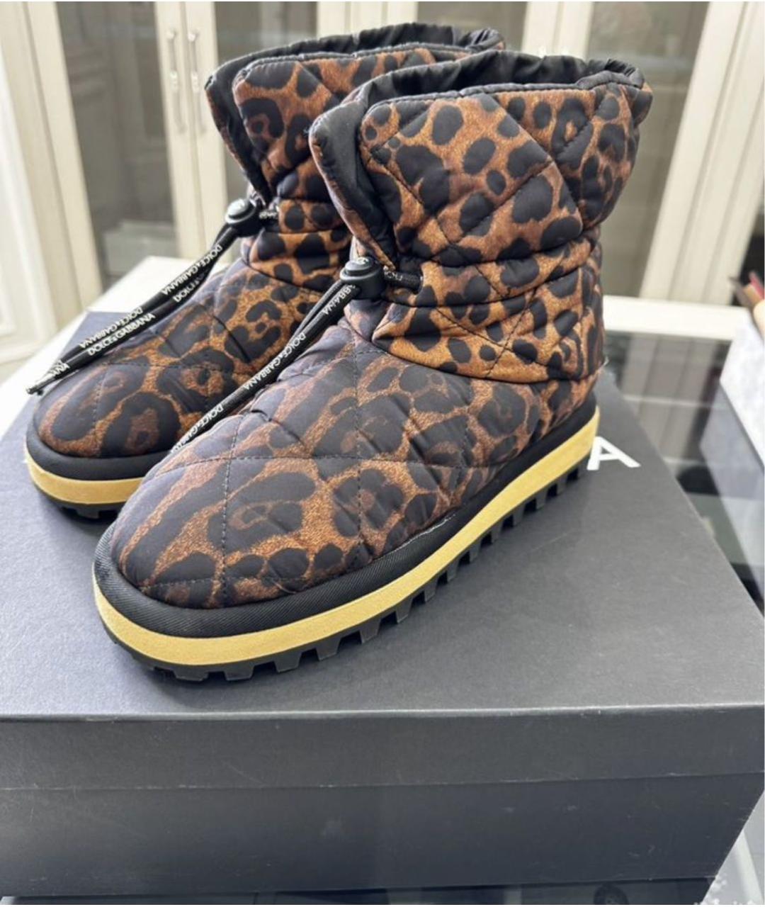 DOLCE&GABBANA Коричневые текстильные сапоги, фото 6