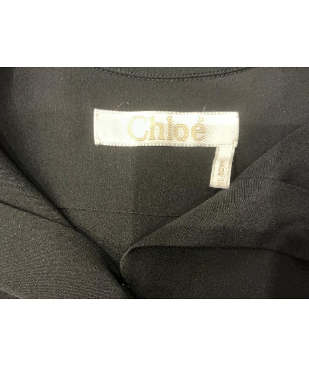 CHLOE Черная шелковая блузы, фото 3