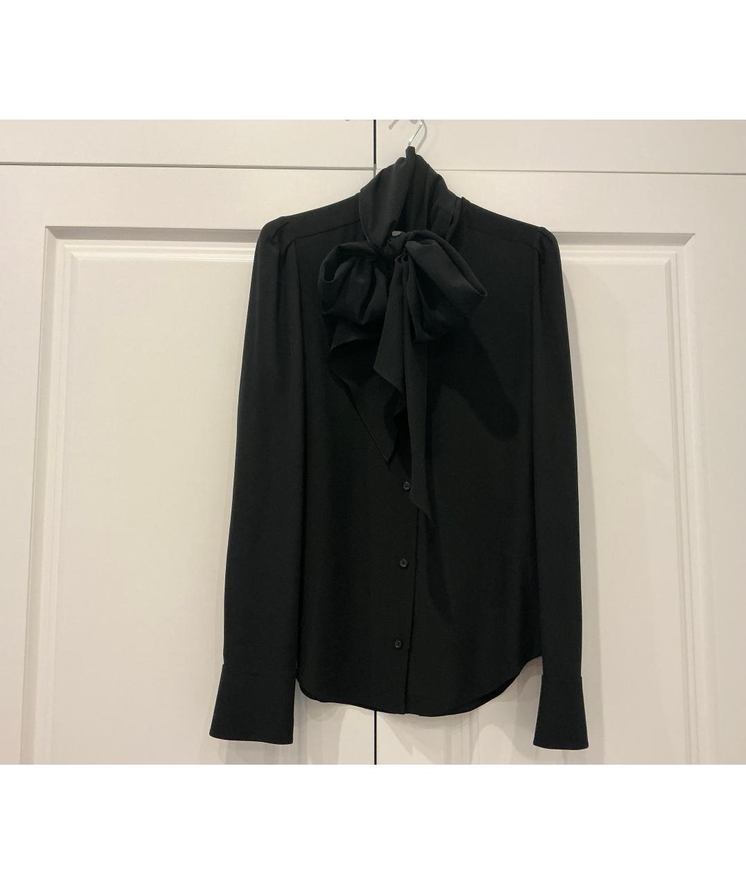 CHLOE Черная шелковая блузы, фото 4