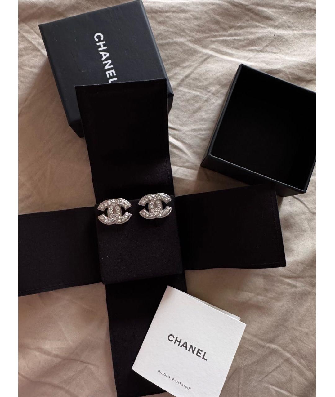 CHANEL Серебряные металлические серьги, фото 4