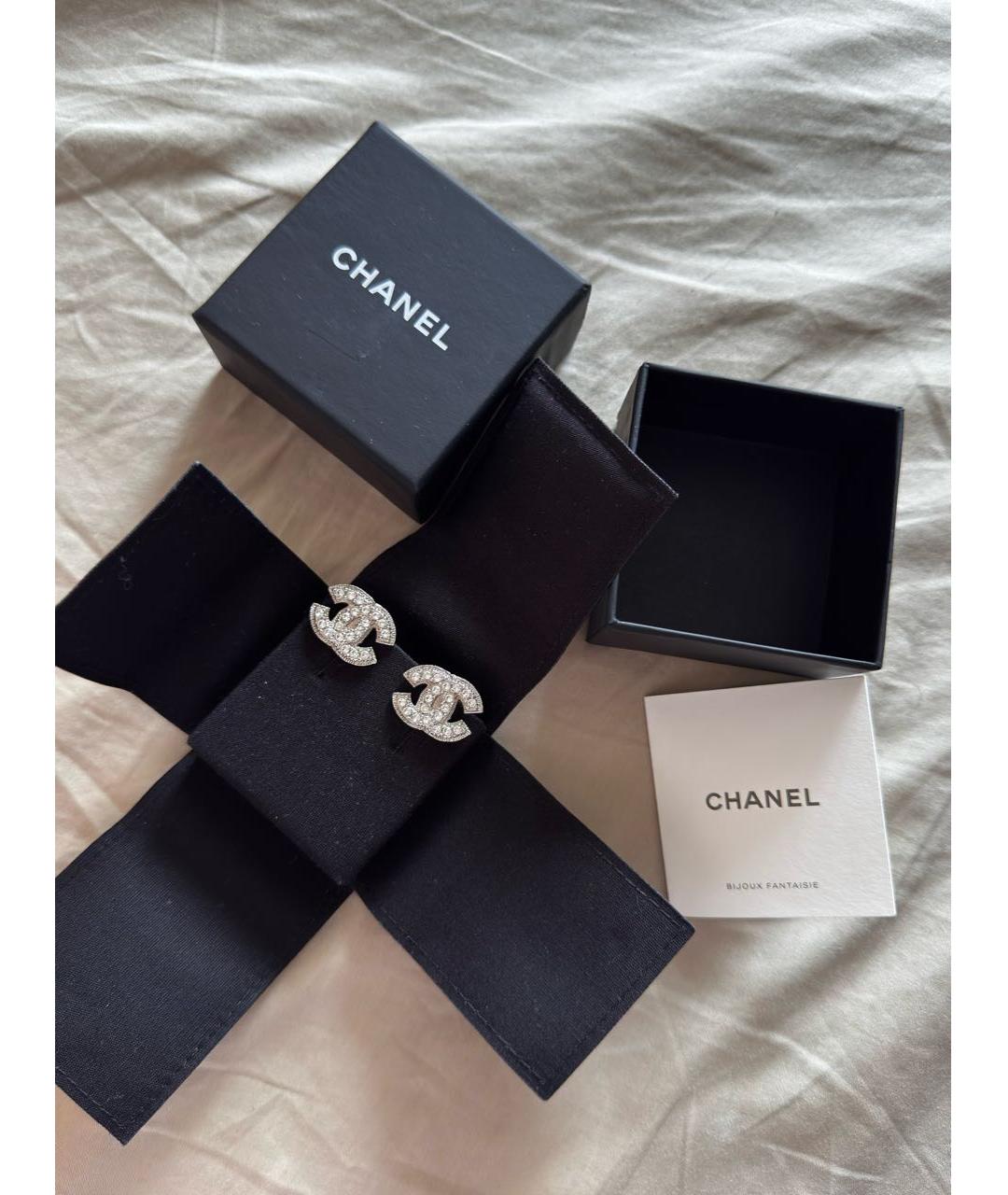 CHANEL Серебряные металлические серьги, фото 3