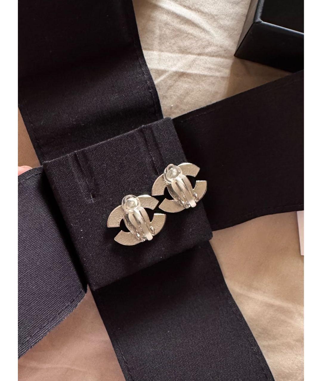 CHANEL Серебряные металлические серьги, фото 2