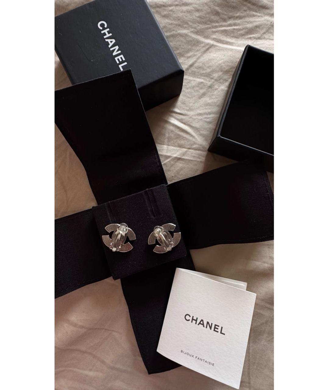 CHANEL Серебряные металлические серьги, фото 7