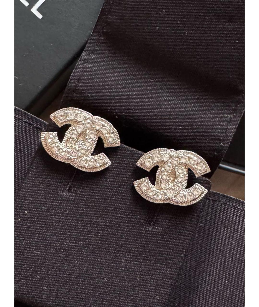 CHANEL Серебряные металлические серьги, фото 9