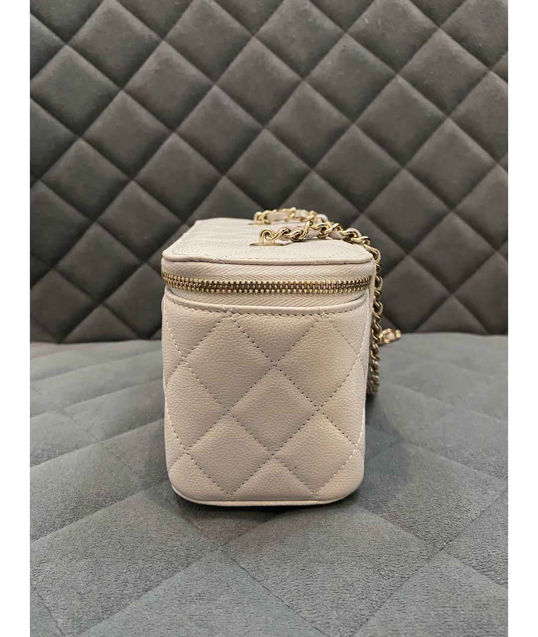 CHANEL Серая кожаная сумка через плечо, фото 3