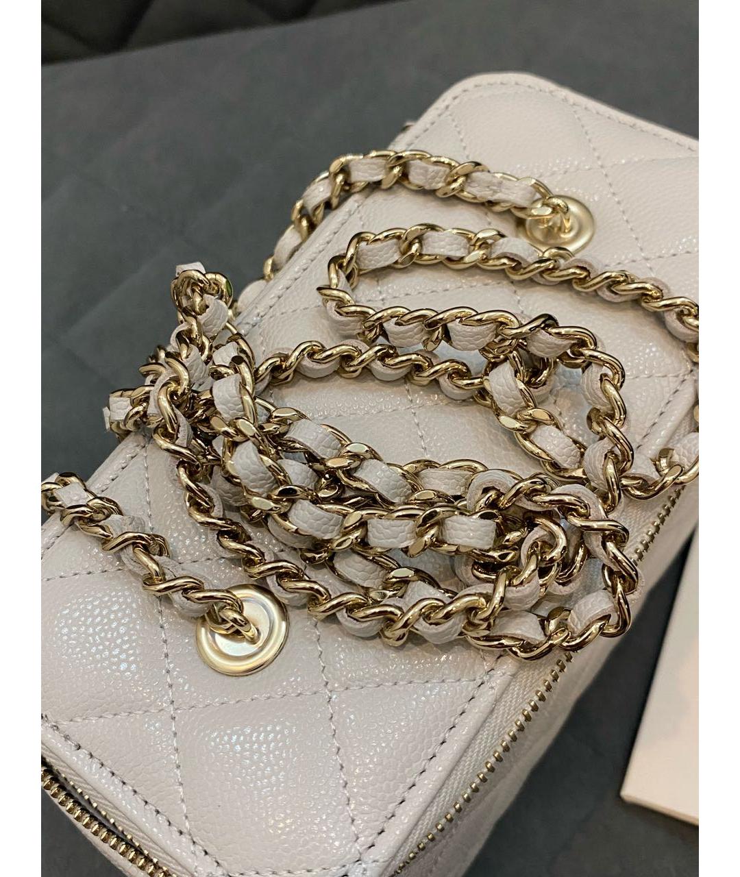 CHANEL Серая кожаная сумка через плечо, фото 8