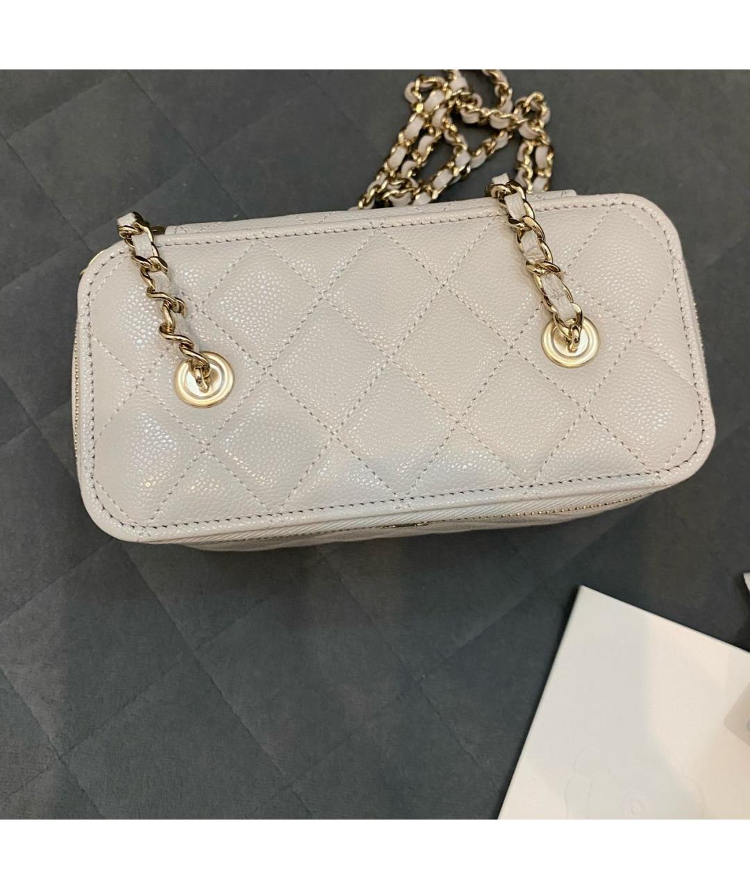 CHANEL Серая кожаная сумка через плечо, фото 5