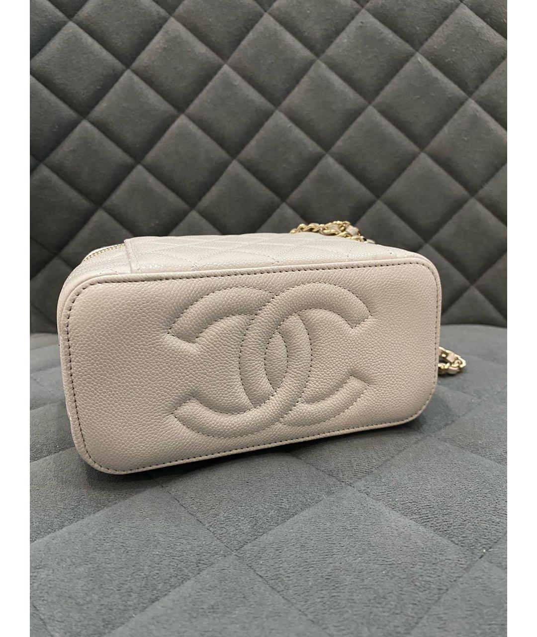 CHANEL Серая кожаная сумка через плечо, фото 4