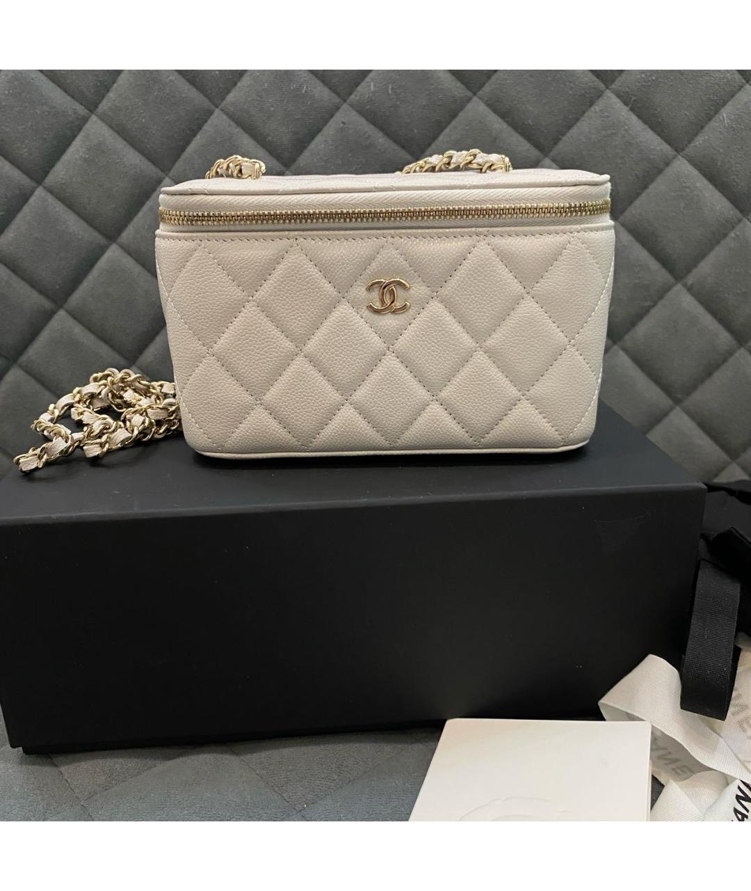 CHANEL Серая кожаная сумка через плечо, фото 9
