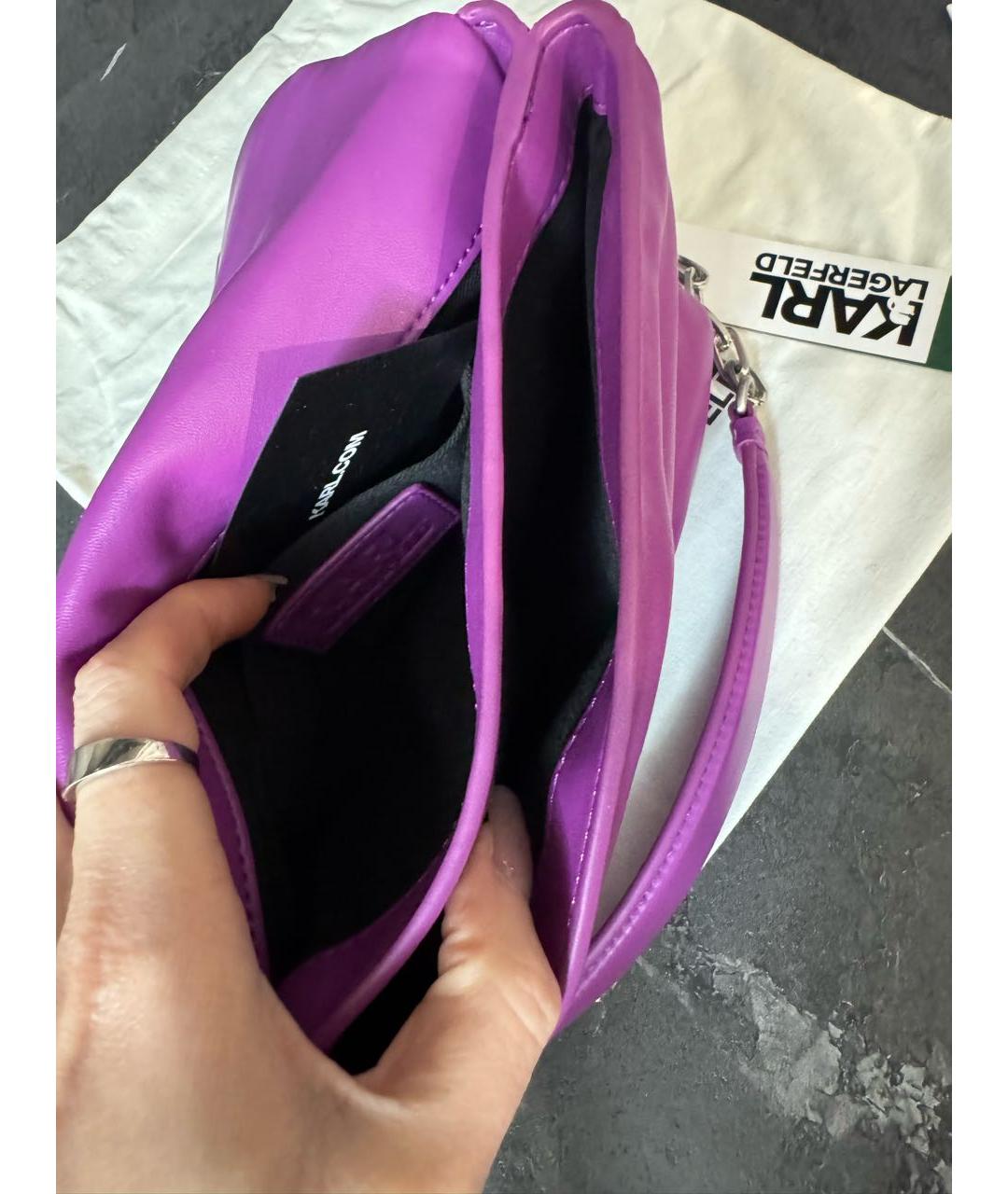 KARL LAGERFELD Фиолетовая сумка через плечо из искусственной кожи, фото 4