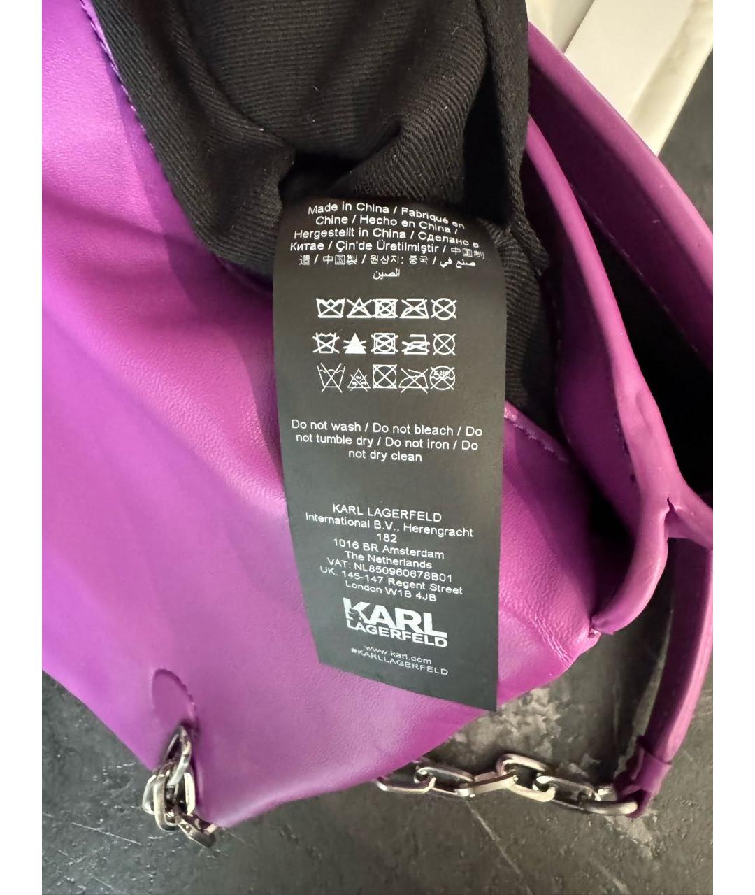 KARL LAGERFELD Фиолетовая сумка через плечо из искусственной кожи, фото 6