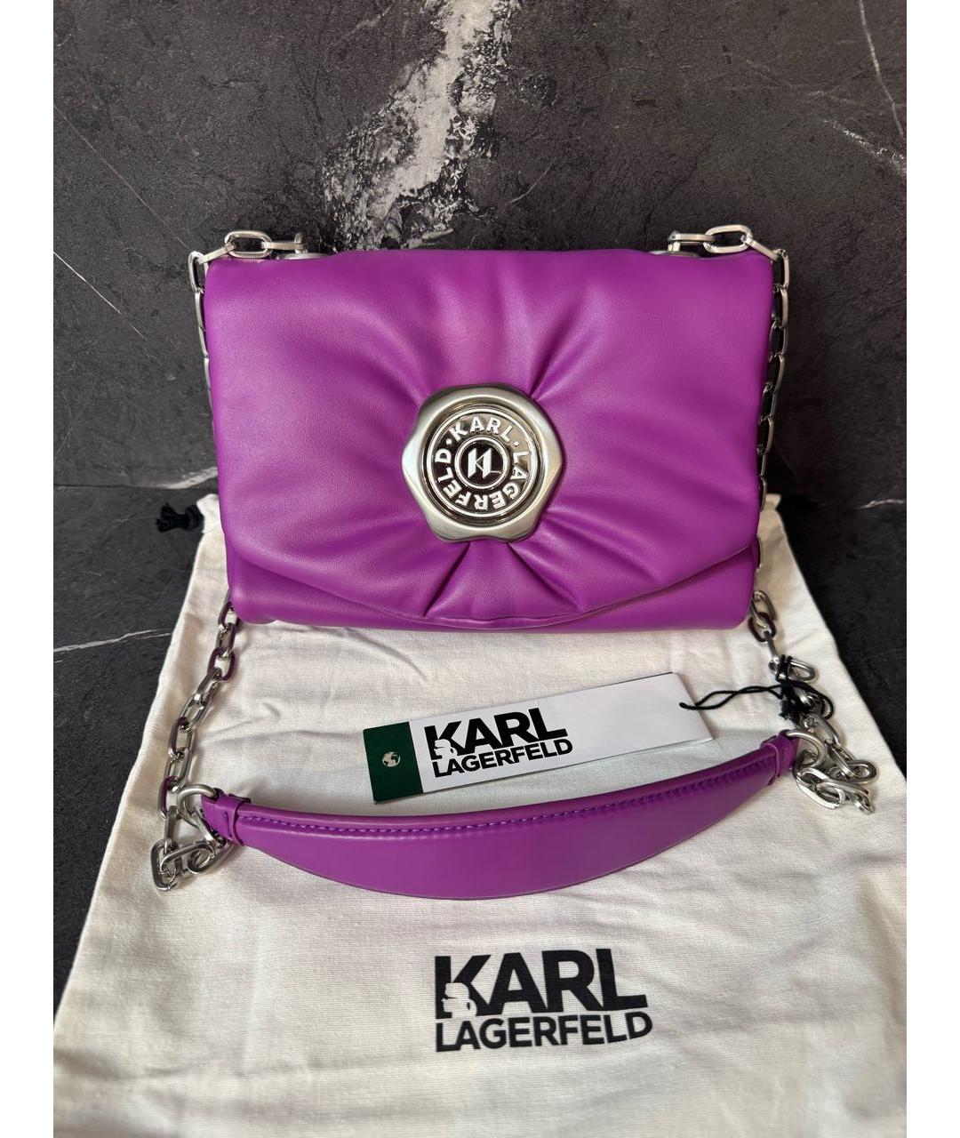 KARL LAGERFELD Фиолетовая сумка через плечо из искусственной кожи, фото 9